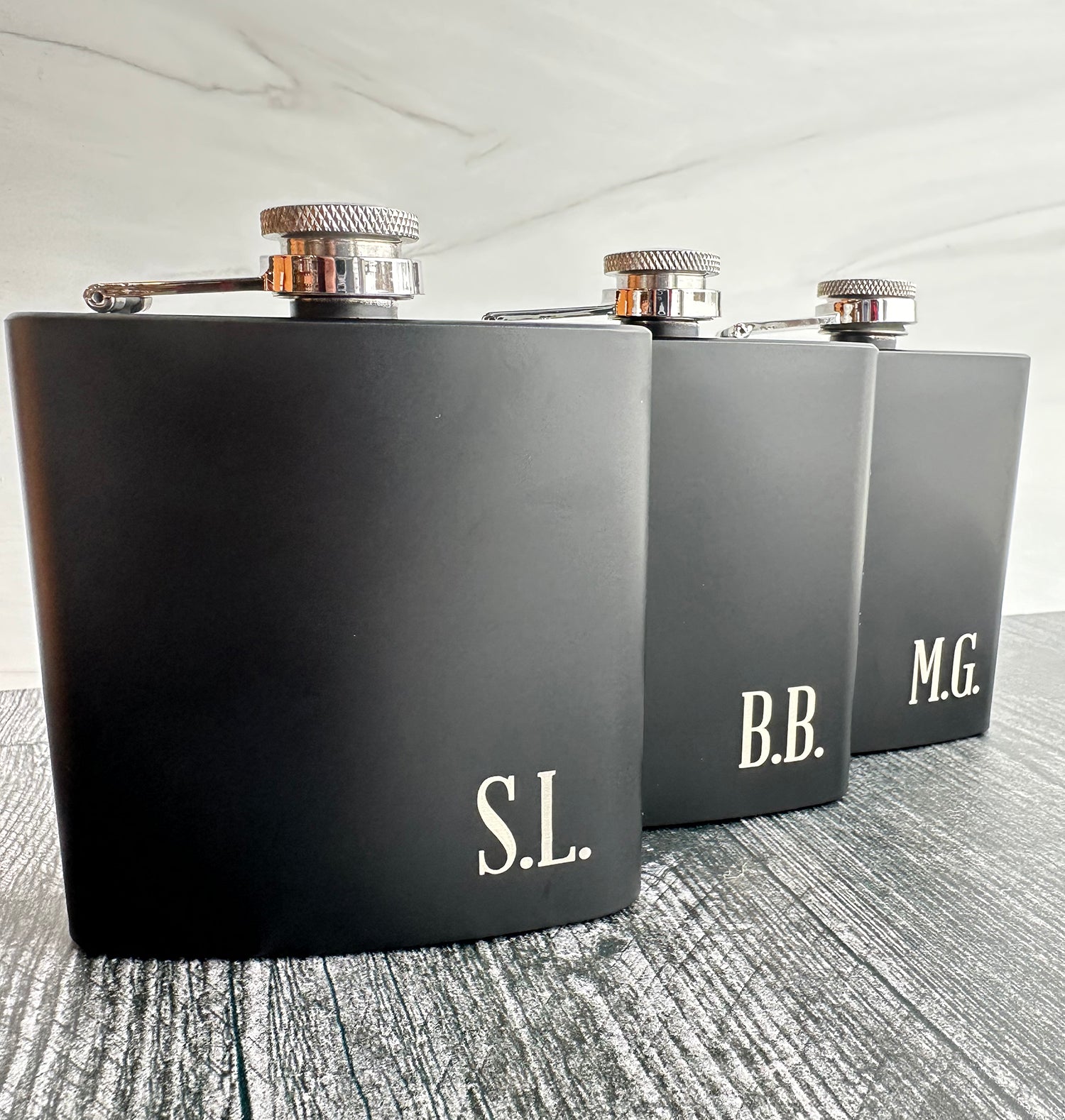 Black Engraved Flask Design 5