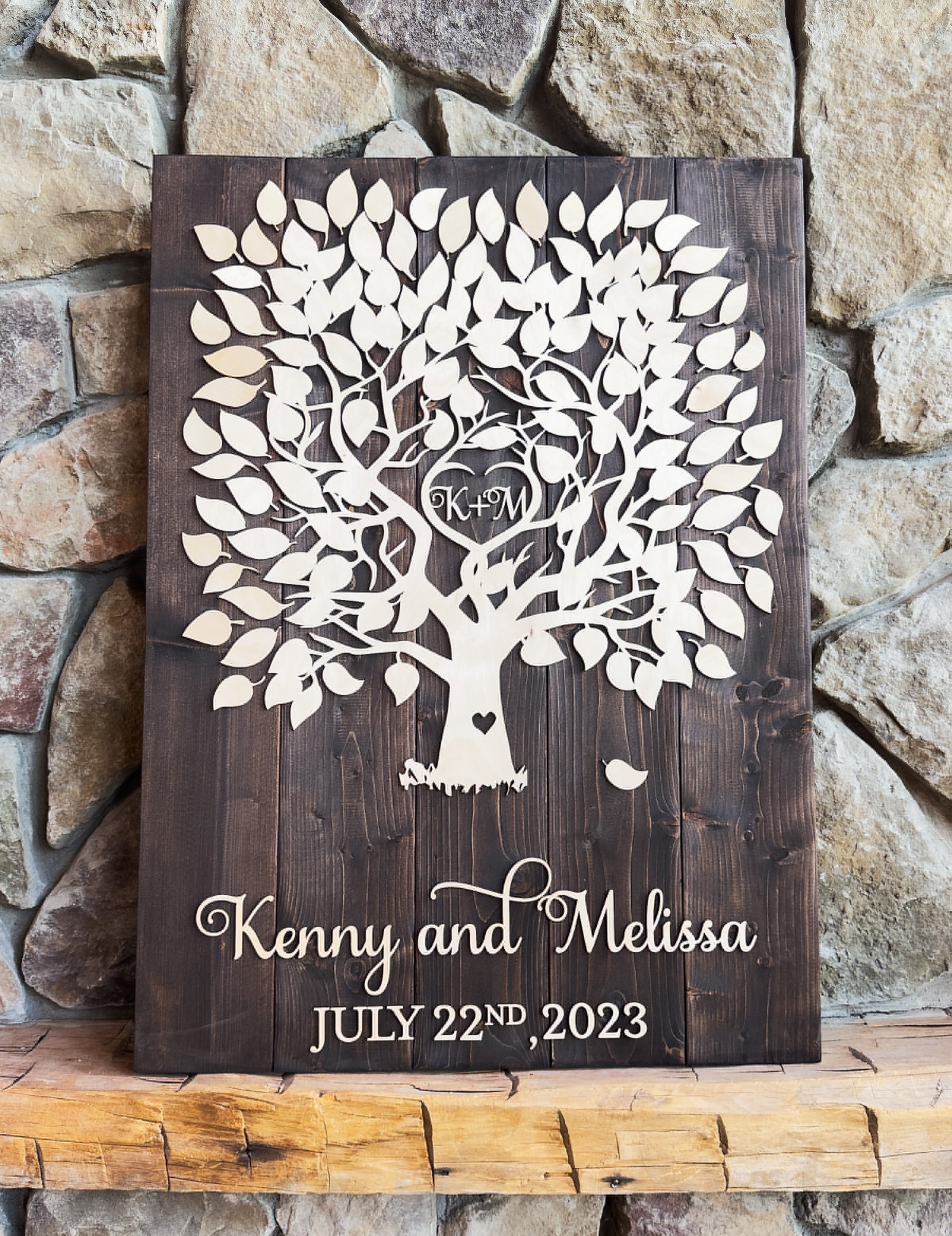 Family Tree Wood Guestbook Alternative