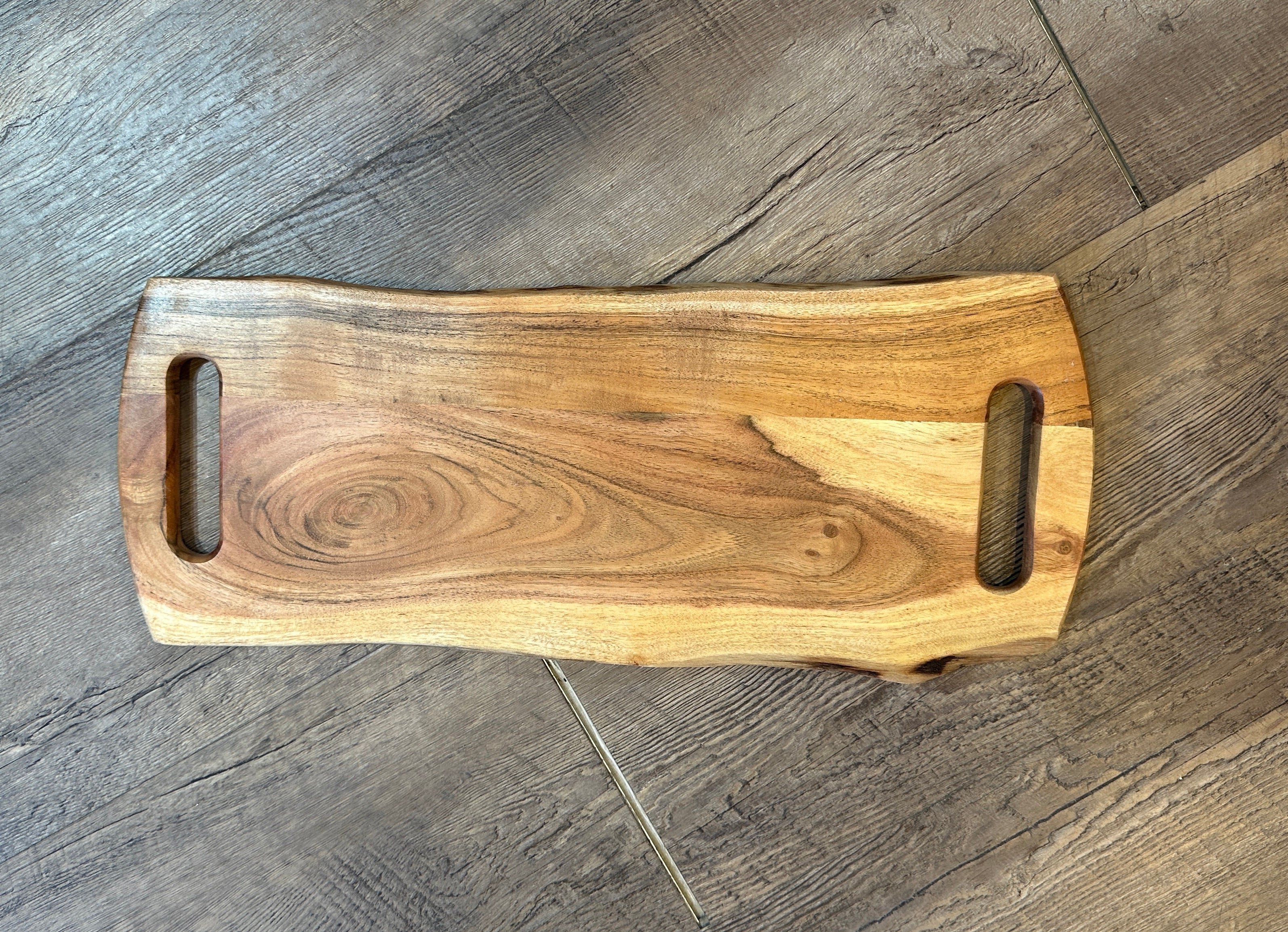 Acacia Charcuterie Serving Board with Built In Handles _ Choose Size