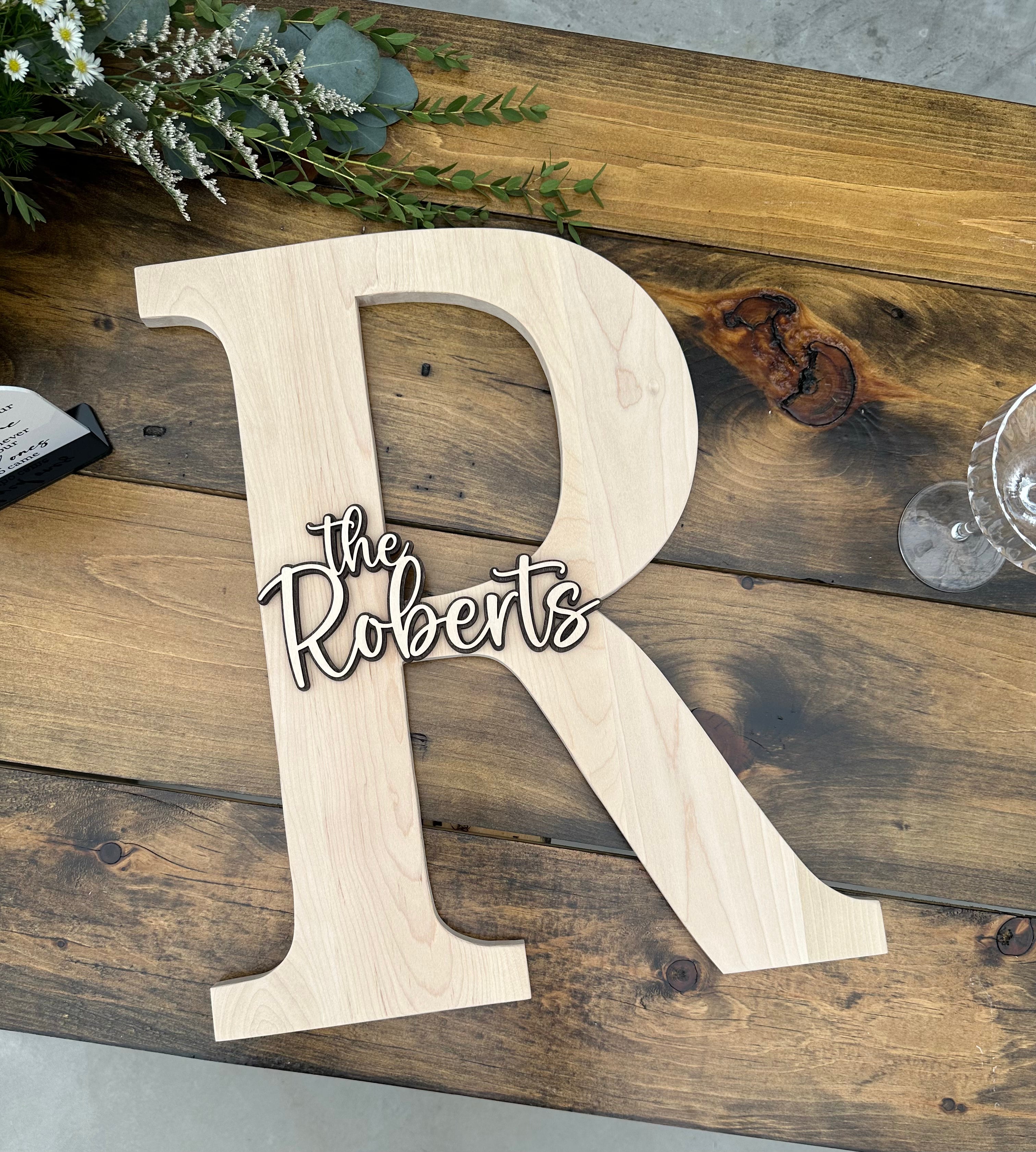 Custom Initial Wood Guestbook Alternative