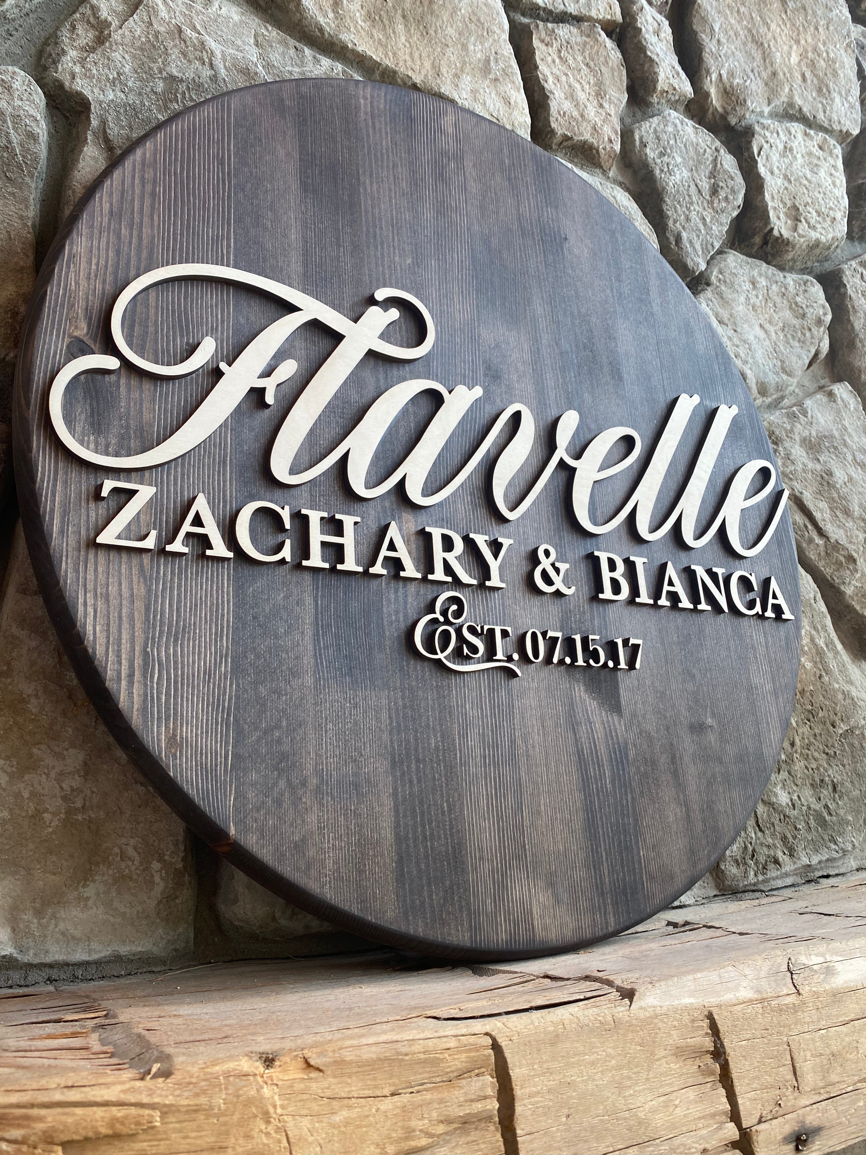 Rustic Wood Guestbook Alternative with Laser Cut Names | Personalized Wedding Keepsake Sign