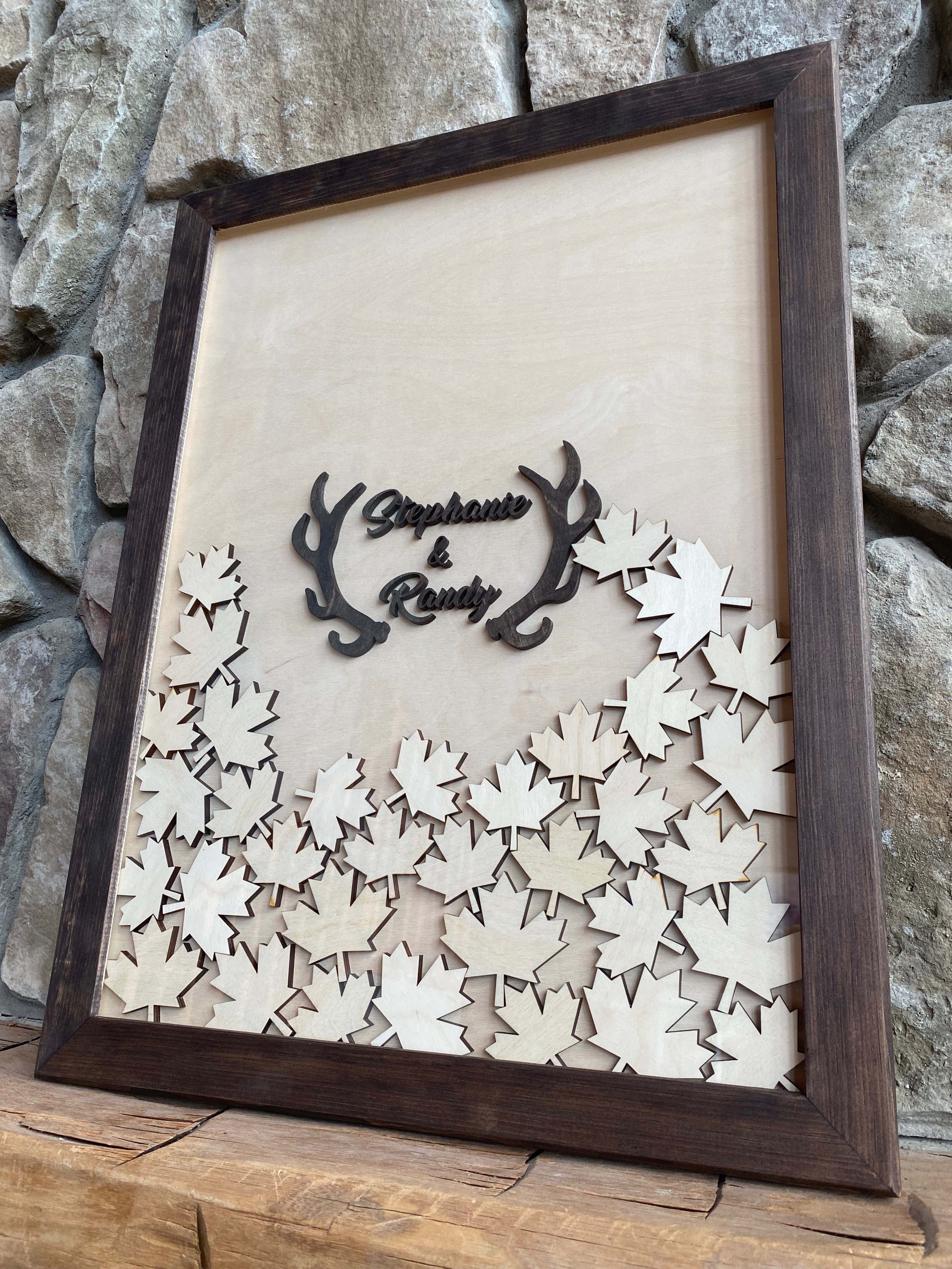 Leaf Drop Antler Guestbook Alternative