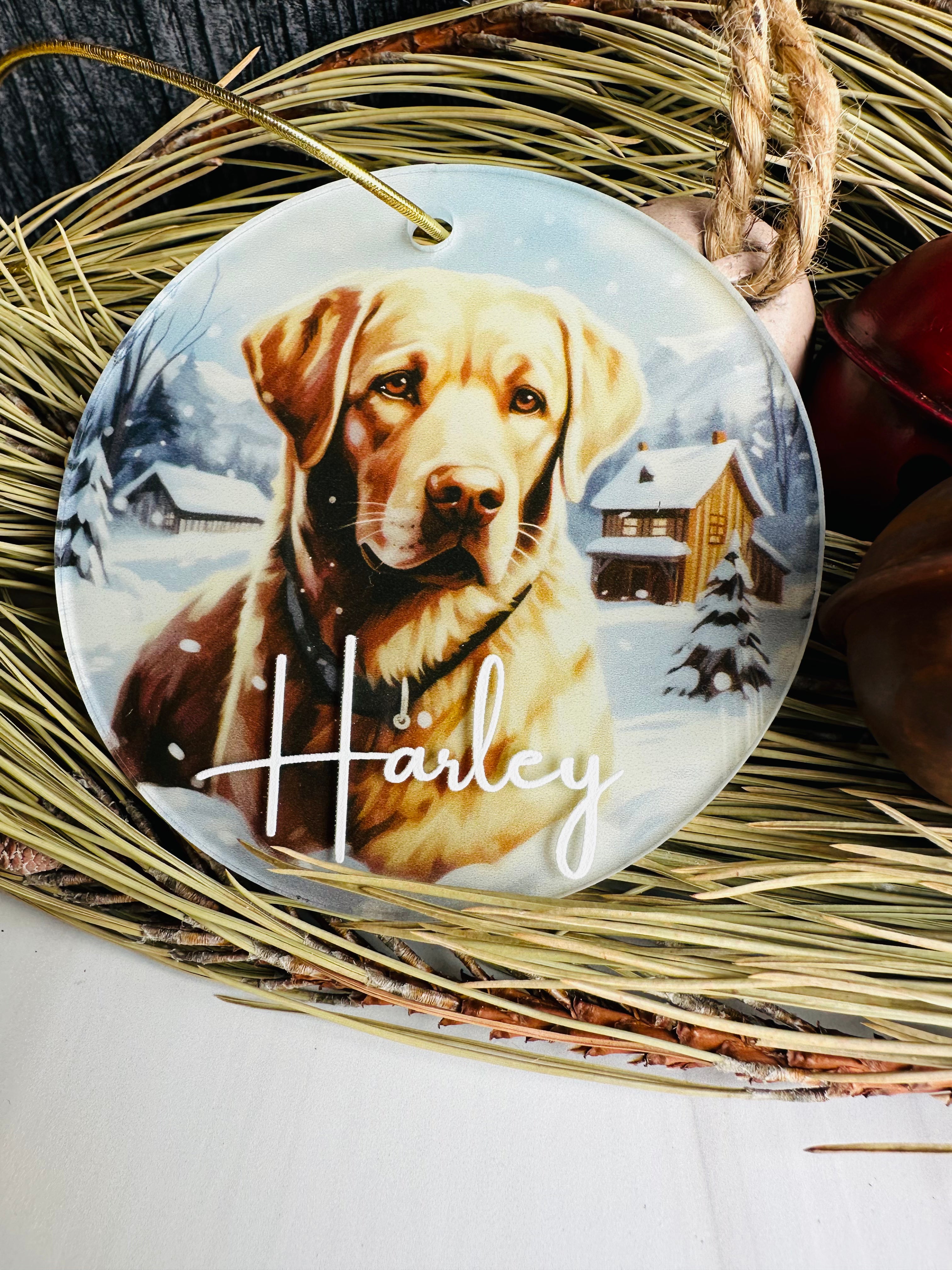 Watercolour Dog Ornaments with Name