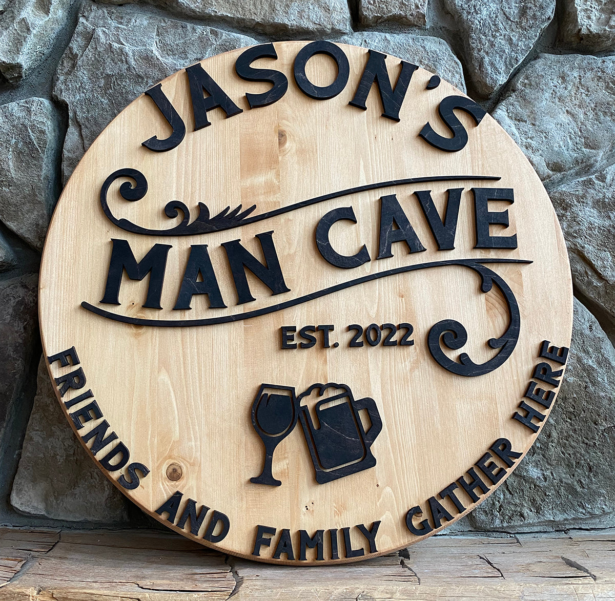 Man Cave Round Sign