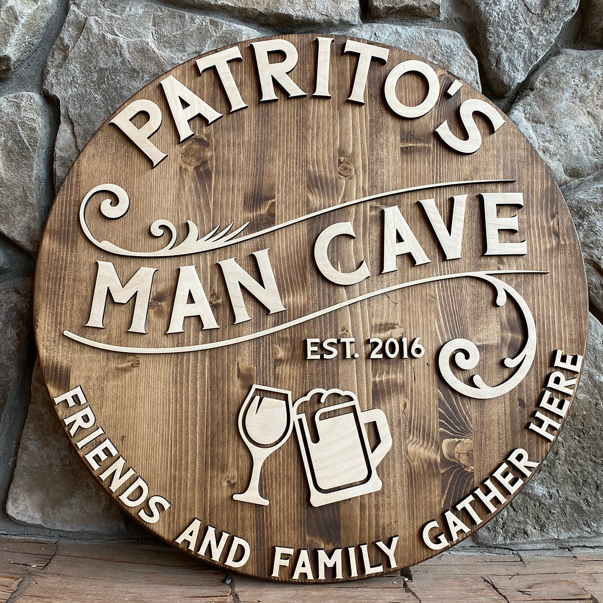 Man Cave Round Sign
