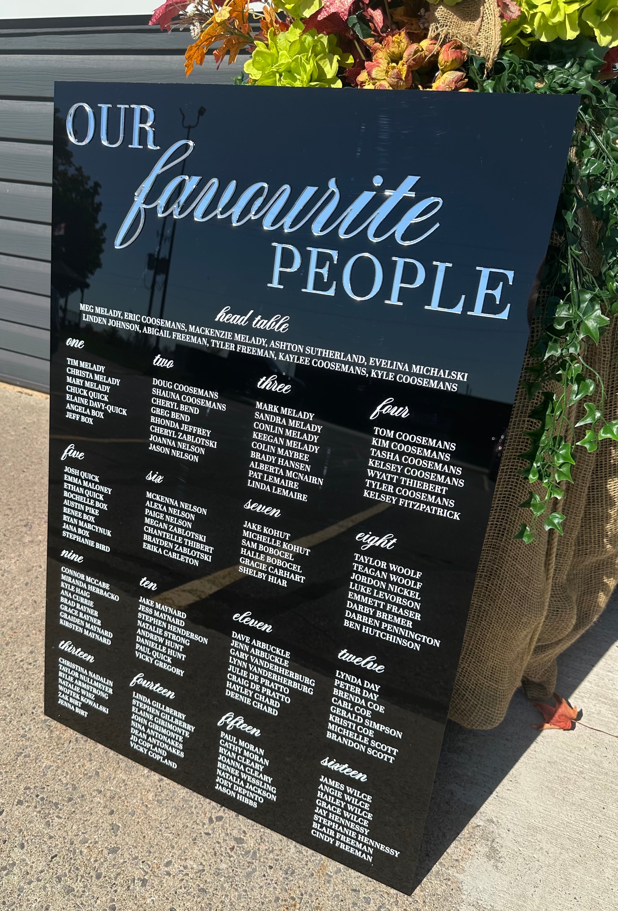 ✨ Our Favourite People 3D Acrylic Seating Chart — 24x36