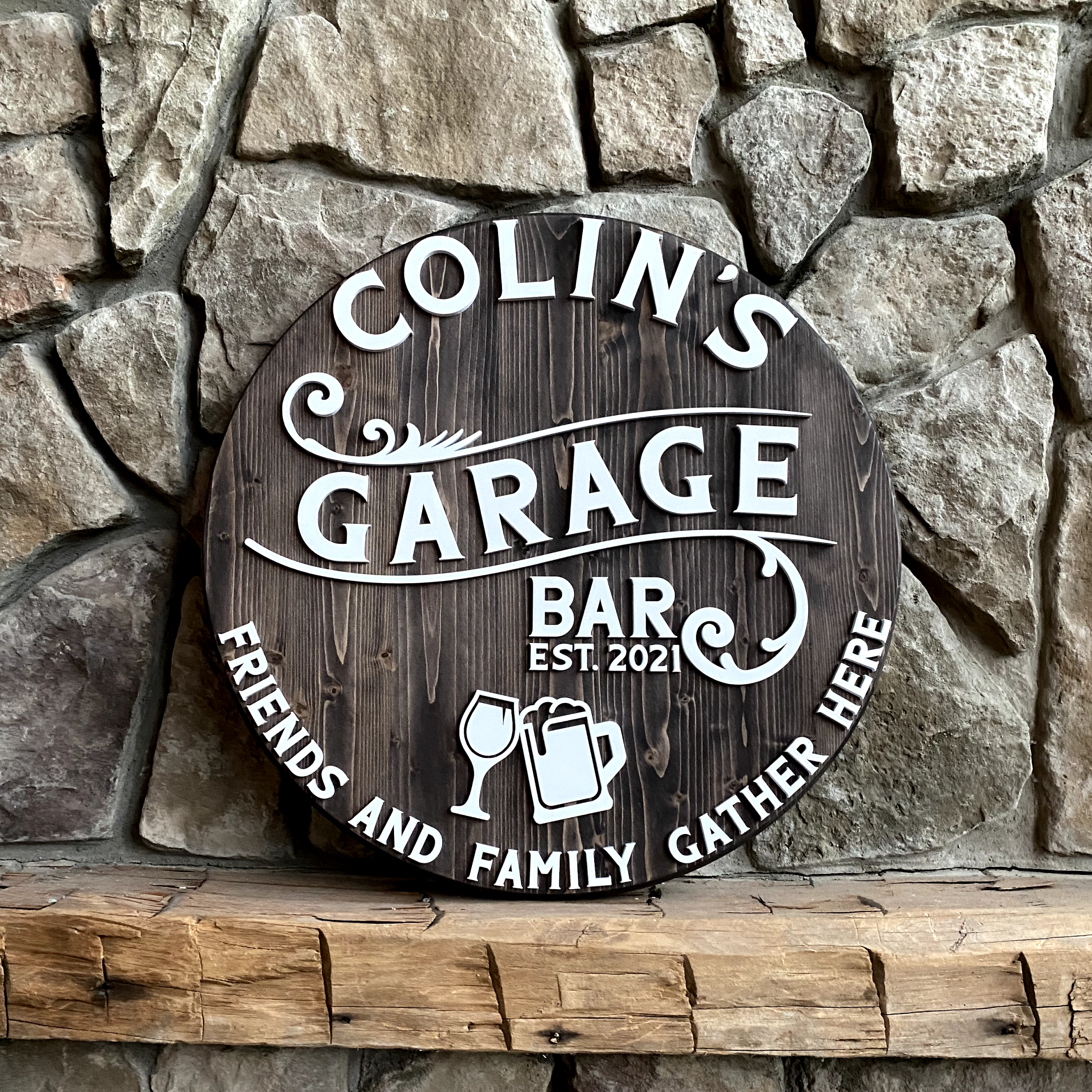 Garage Bar Round Sign