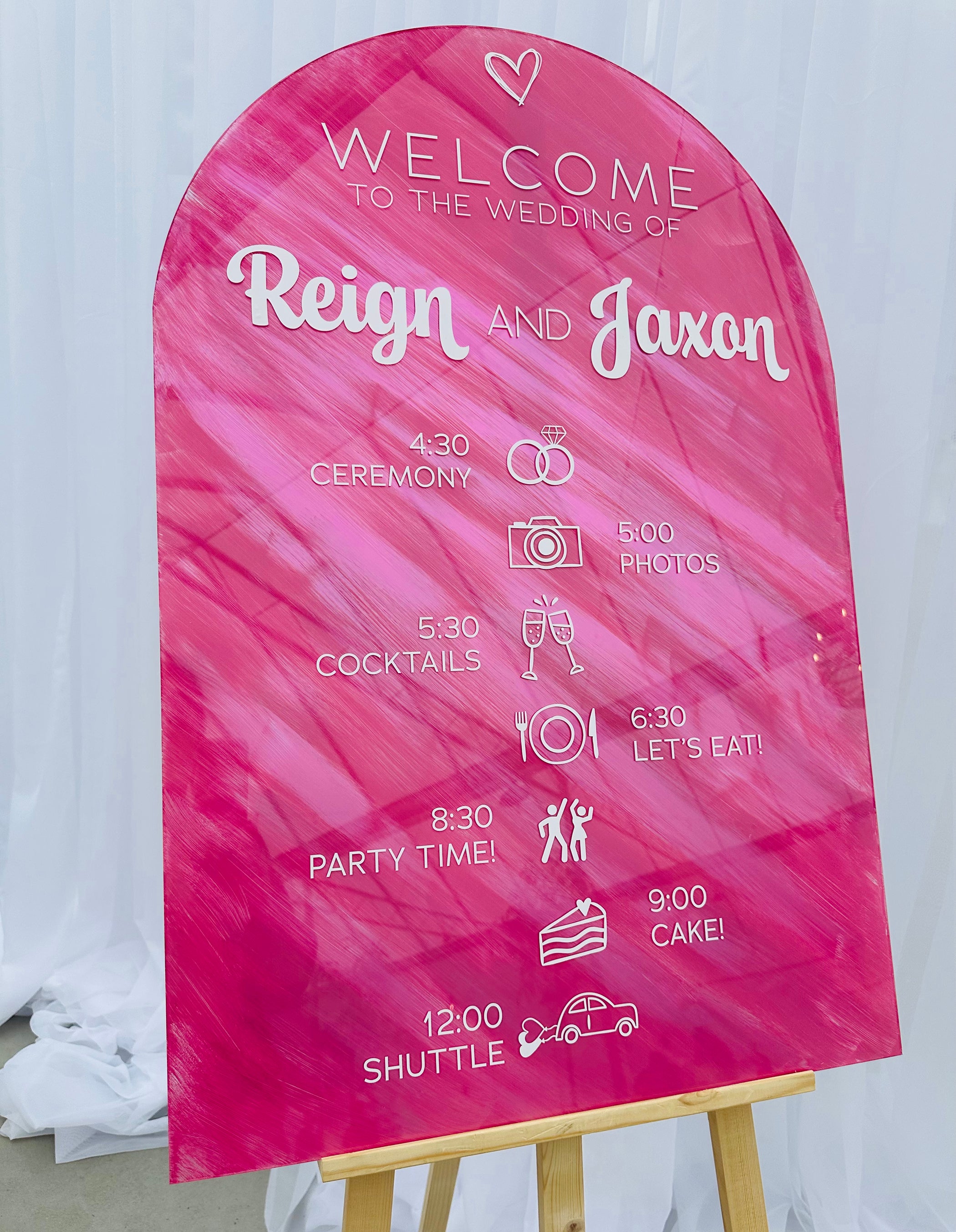 Arch Acrylic Welcome Timeline Sign 24"x36"