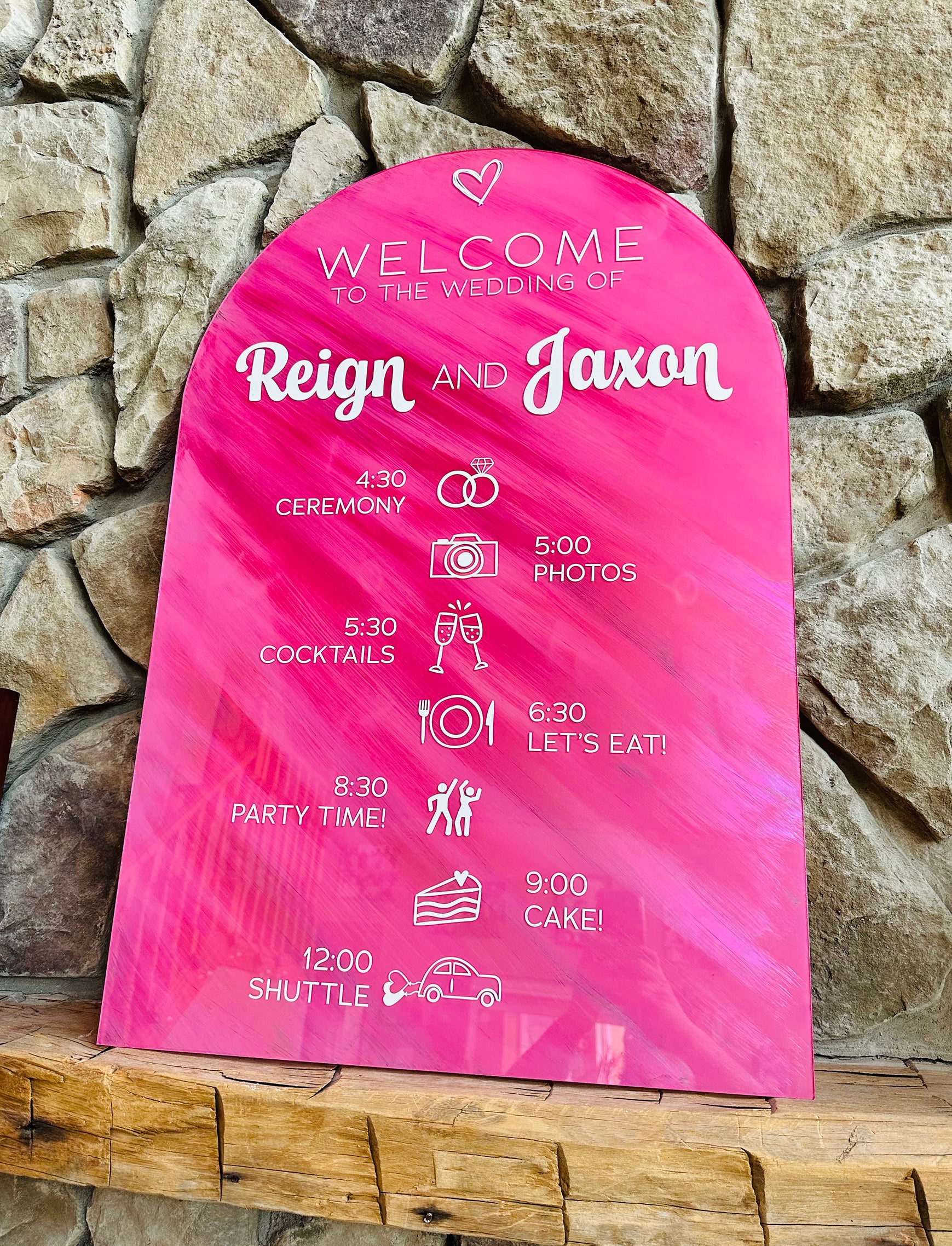 Arch Acrylic Welcome Timeline Sign 24"x36"