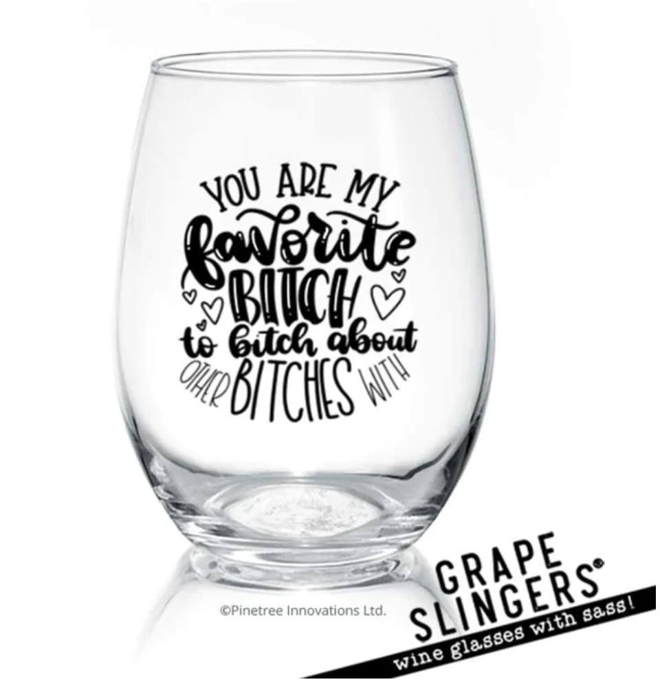 Pinetree- Sassy Stemless Wine Glass