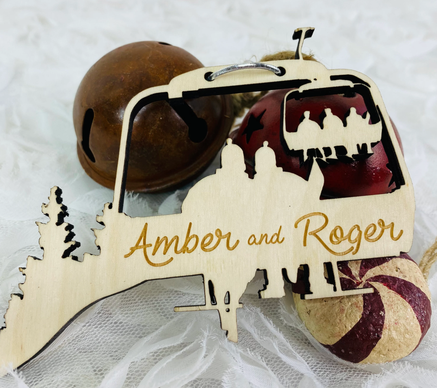 Ski Lift Ornament, Couples Ornament