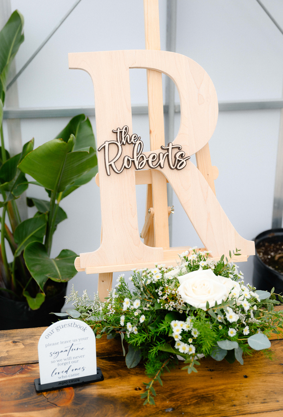 Custom Initial Wood Guestbook Alternative