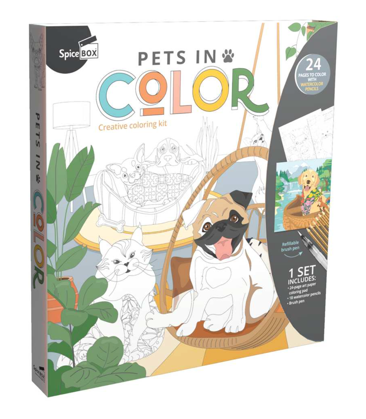 Pets In Colour, Colouring Book and Pencil Kit