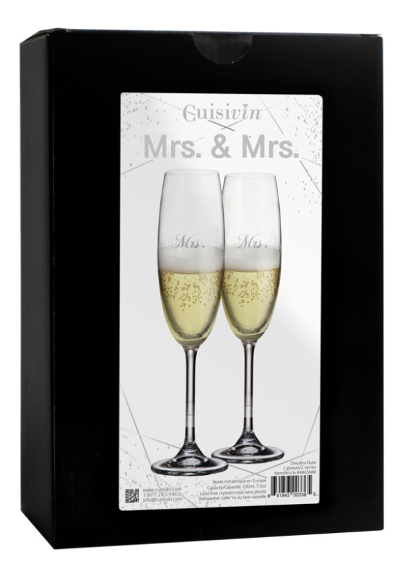 Cuisivin Mrs. & Mrs. Flute 220ml/7.5oz – 2pk