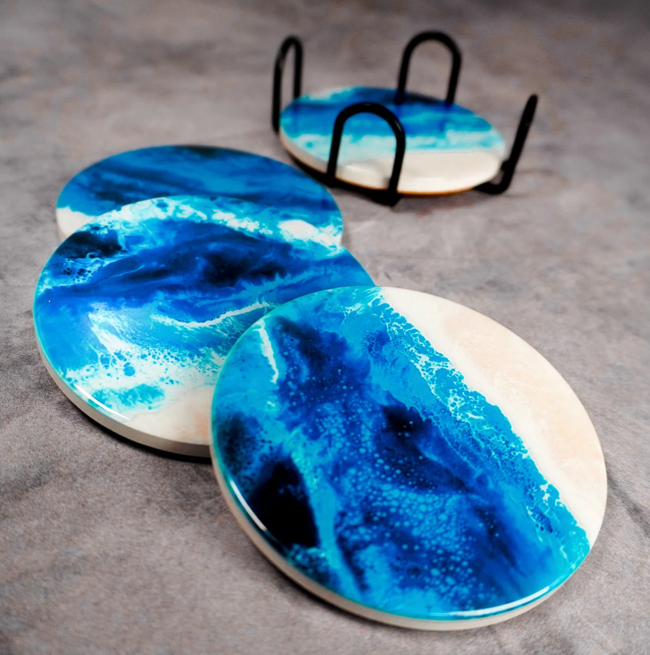 Lynn & Liana Ceramic Resin Coasters