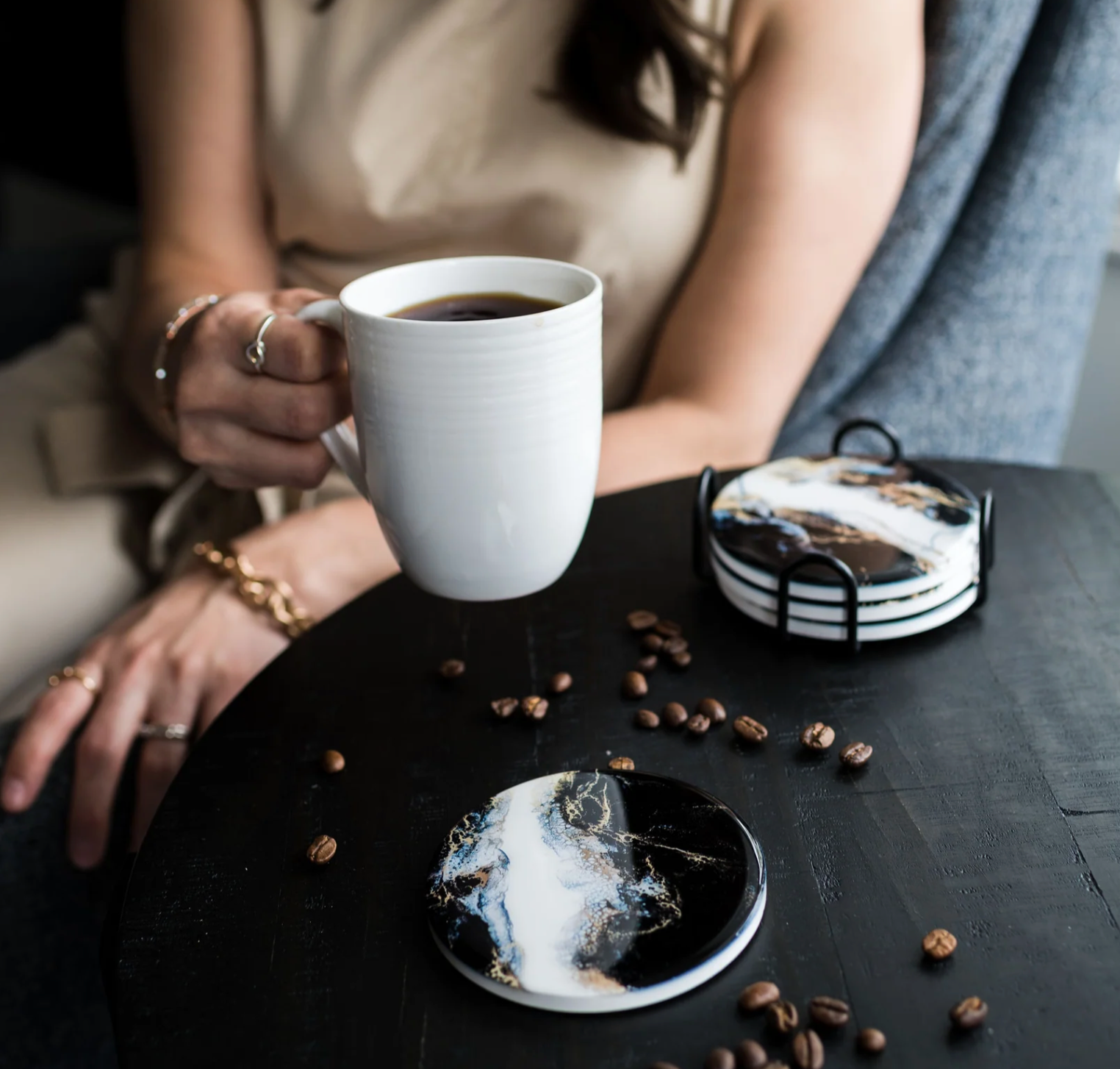 Lynn & Liana Ceramic Resin Coasters