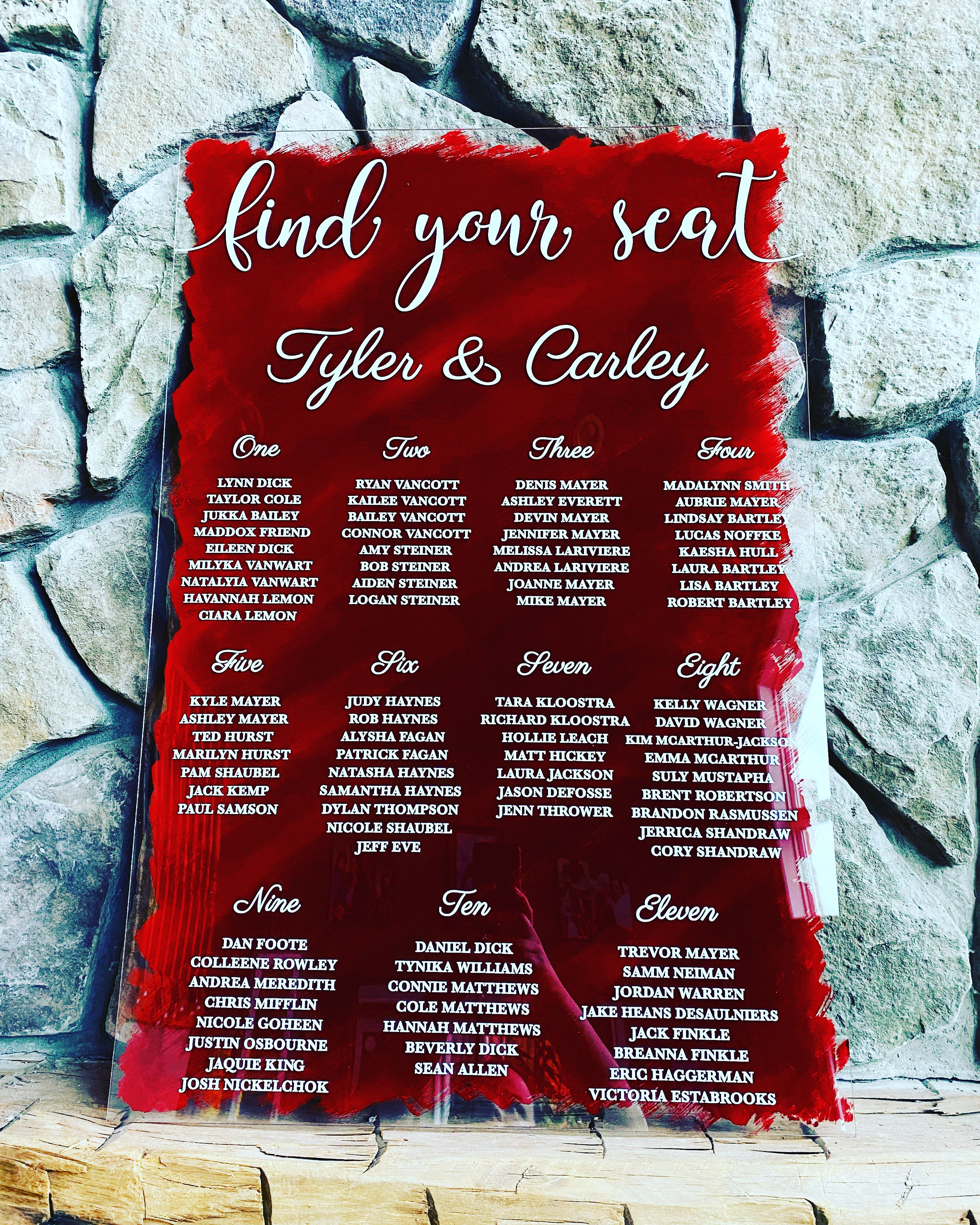 💎 Find your Seat Seating Chart 24"x36"