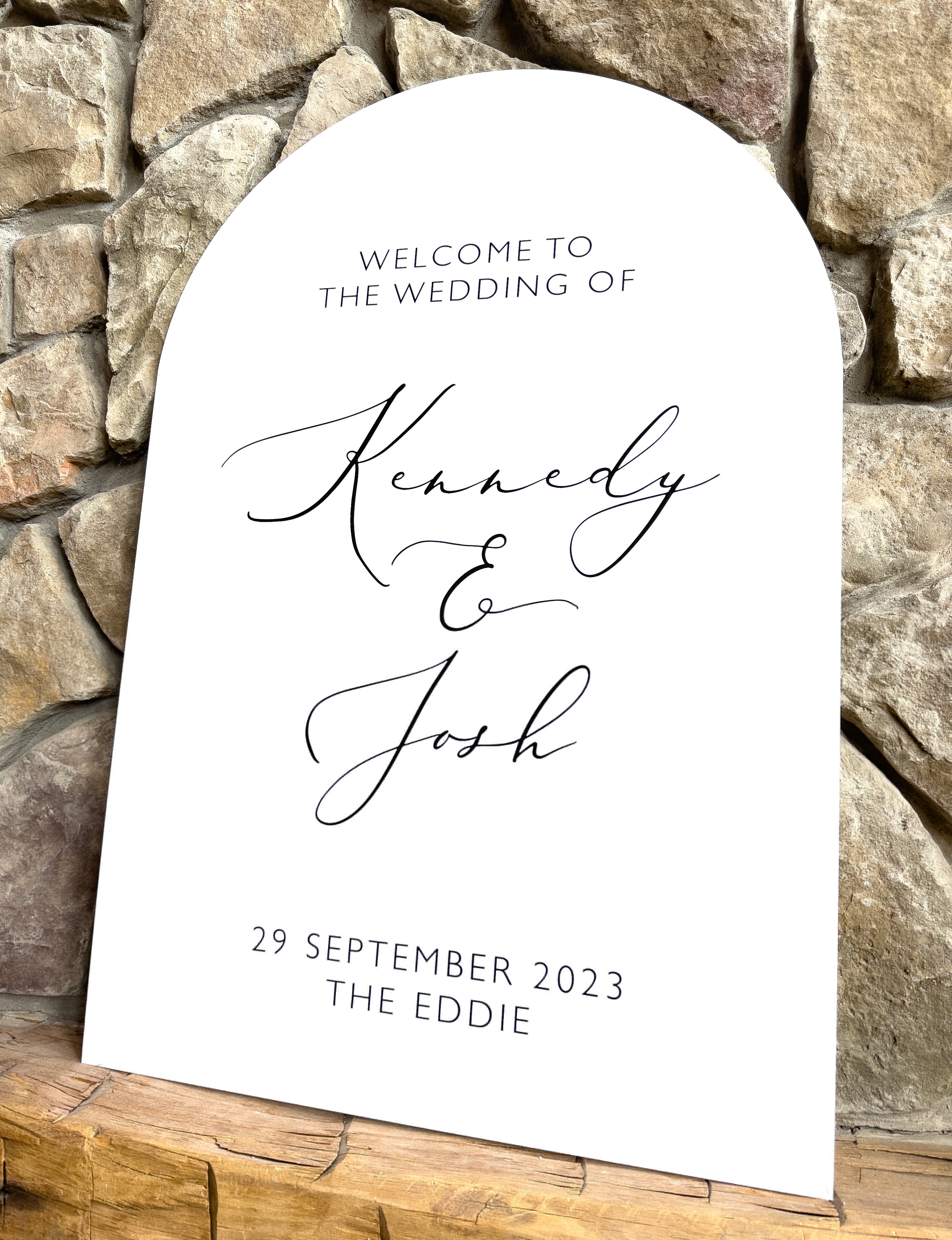 🤍 The Kennedy Collection — Arched Acrylic Wedding Welcome Sign