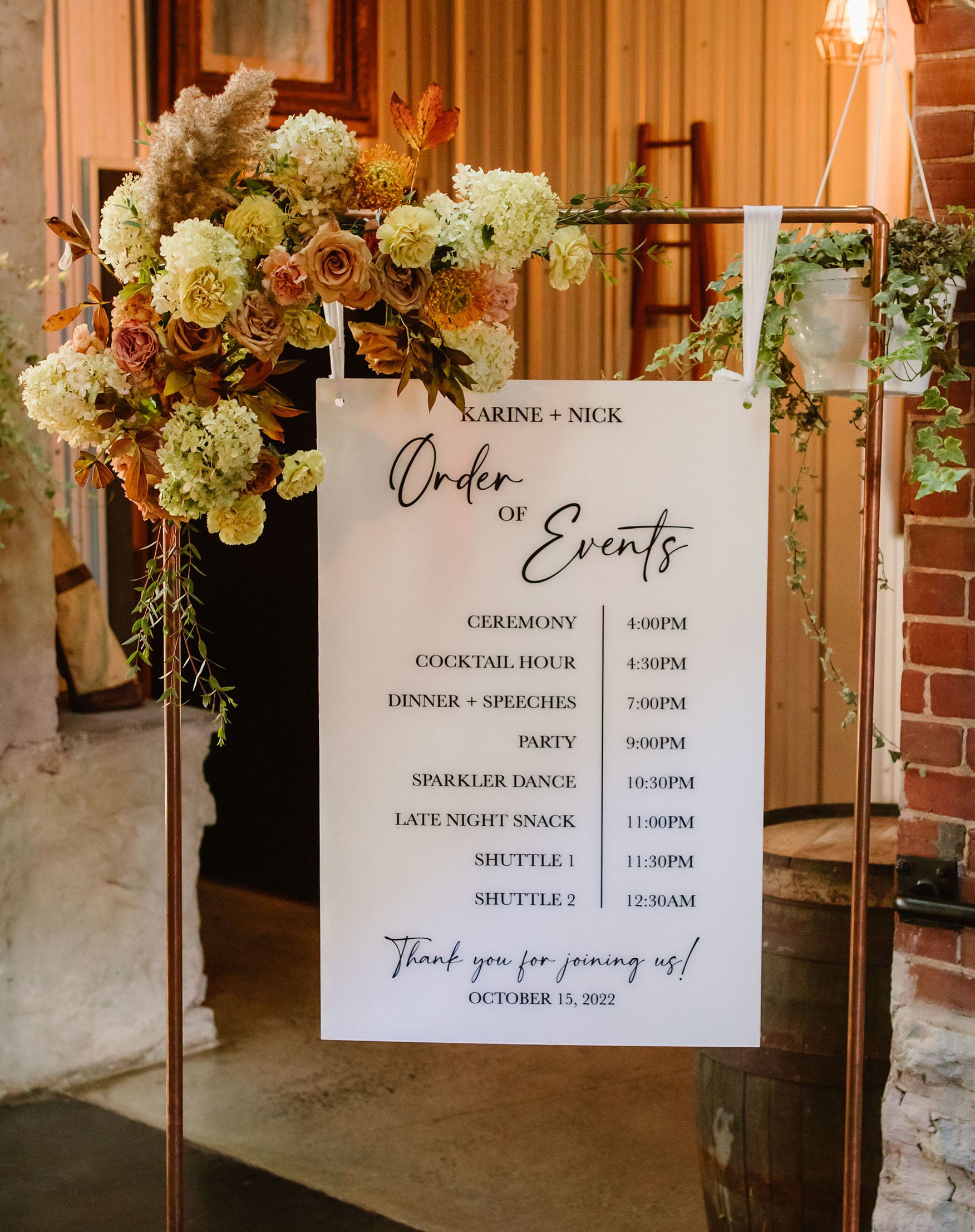 The Karine Collection - Order of Events Sign 24" x 36"