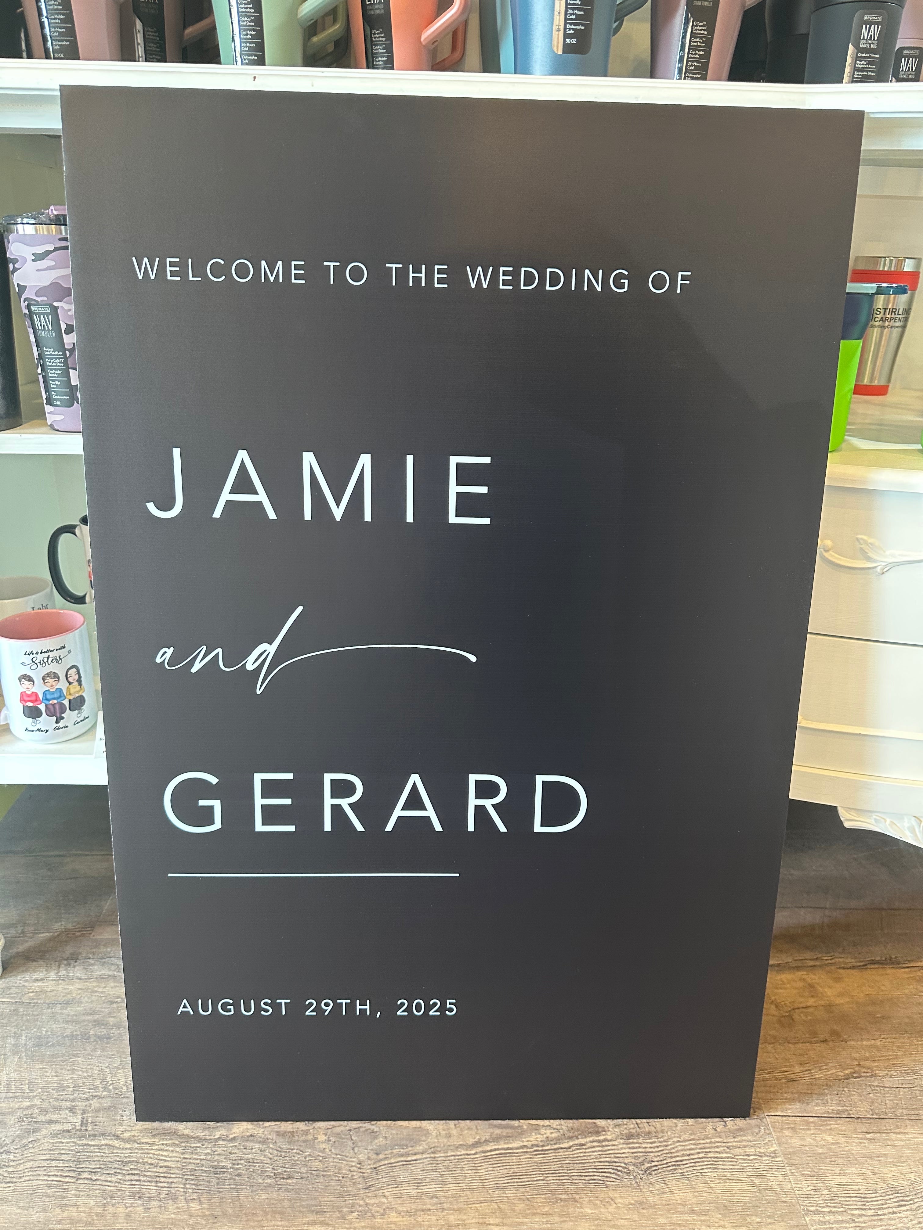 🖤 Jamie & Gerard — Modern Minimalist Wedding Welcome Sign