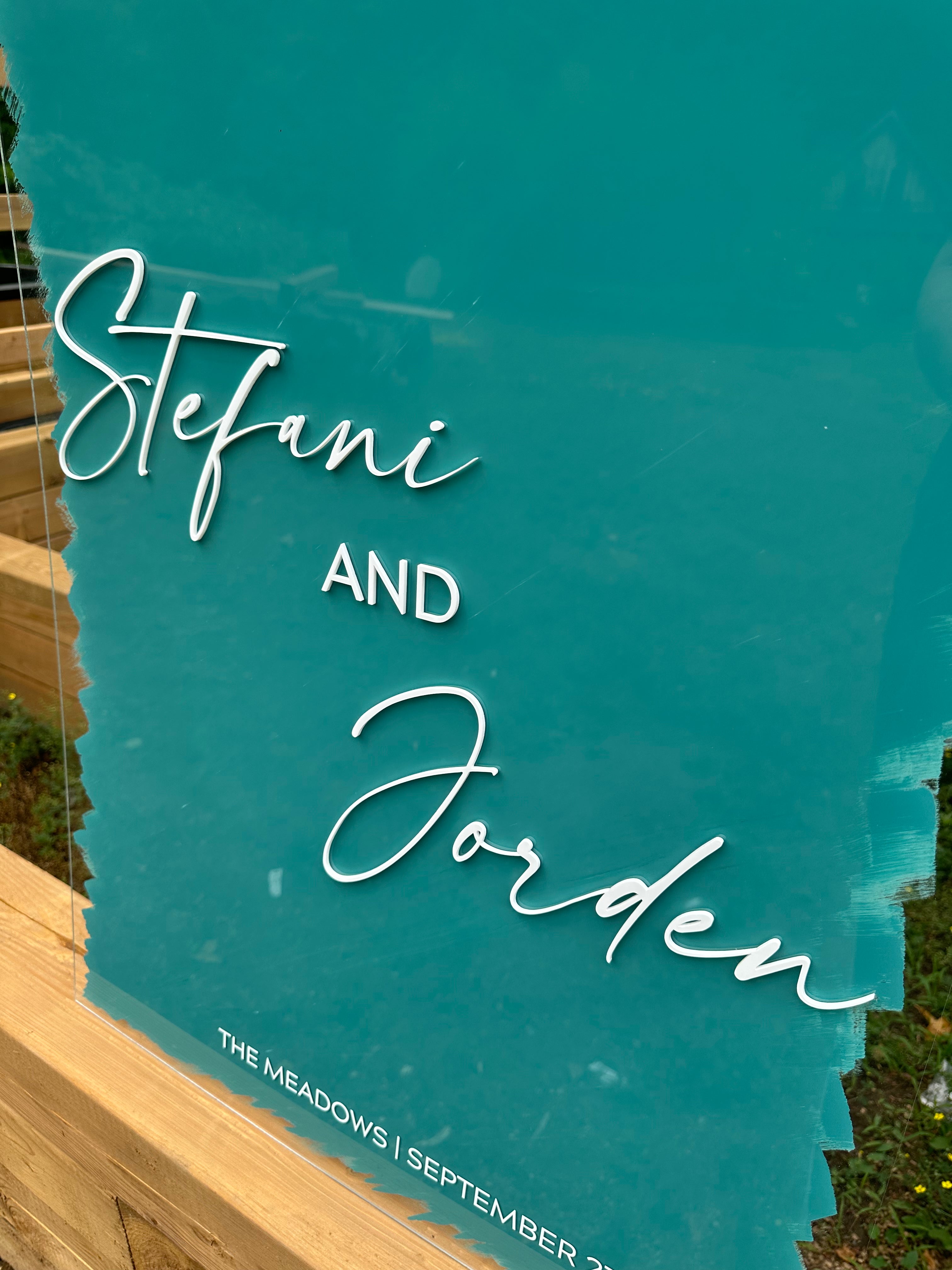 💎 Stefani Design — Custom Acrylic Wedding Welcome Sign