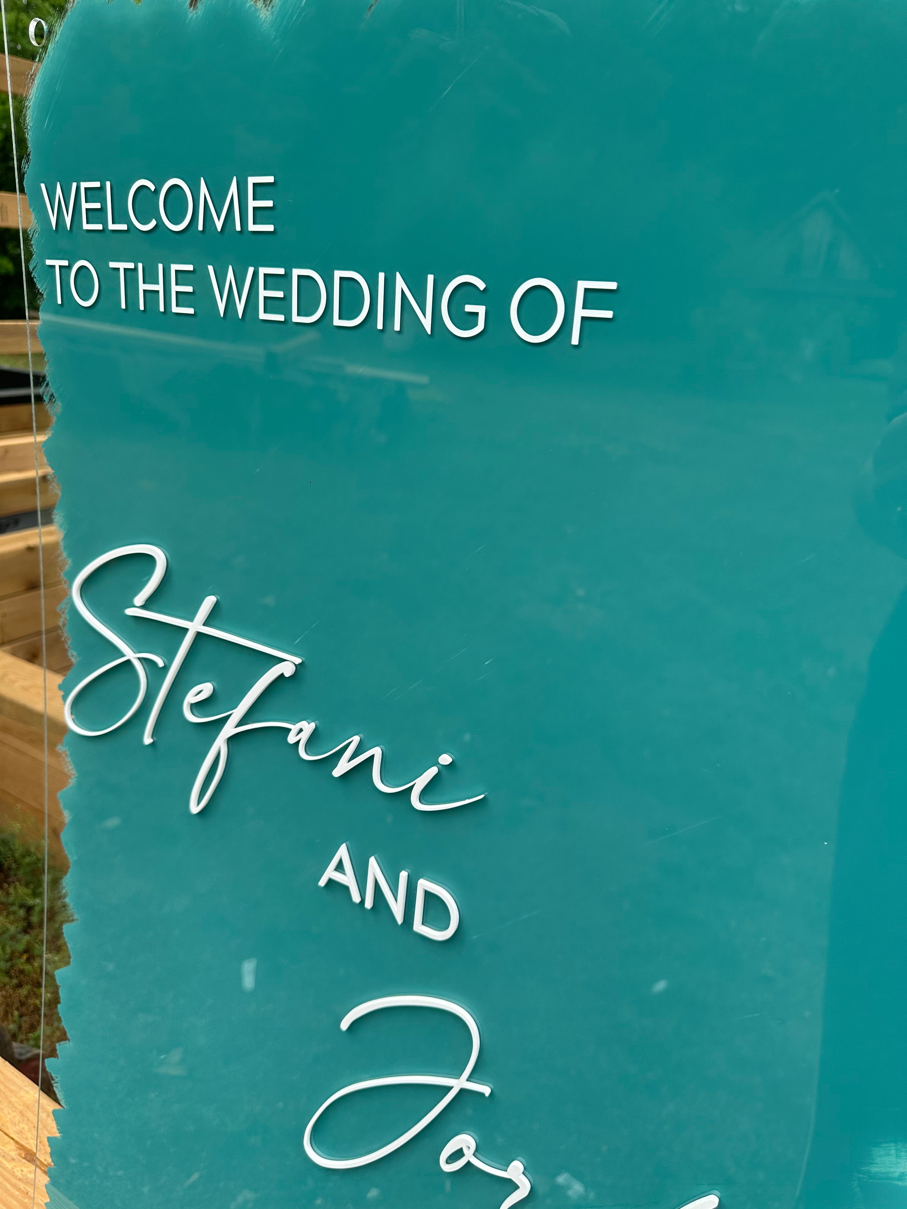 💎 Stefani Design — Custom Acrylic Wedding Welcome Sign