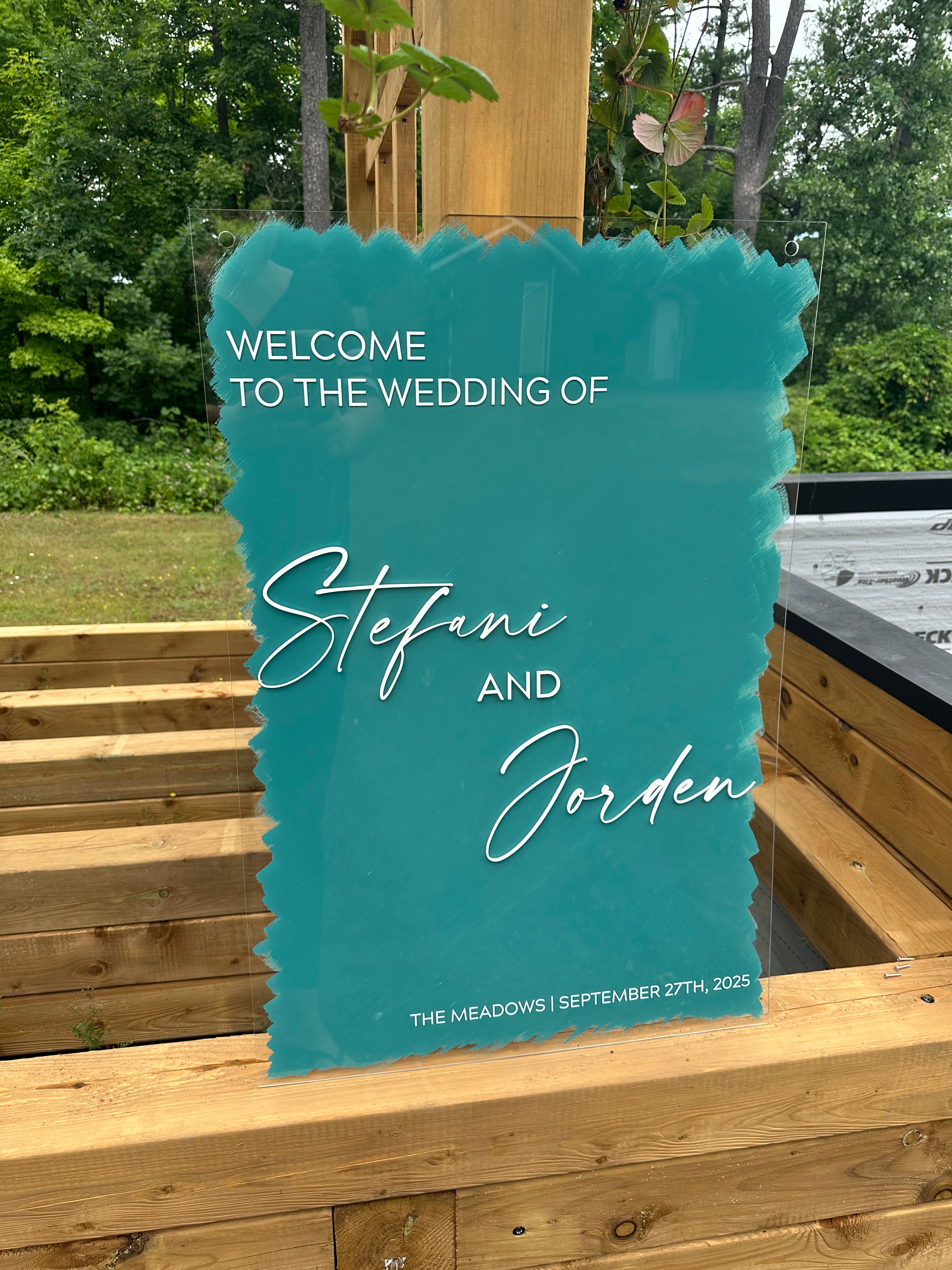 💎 Stefani Design — Custom Acrylic Wedding Welcome Sign