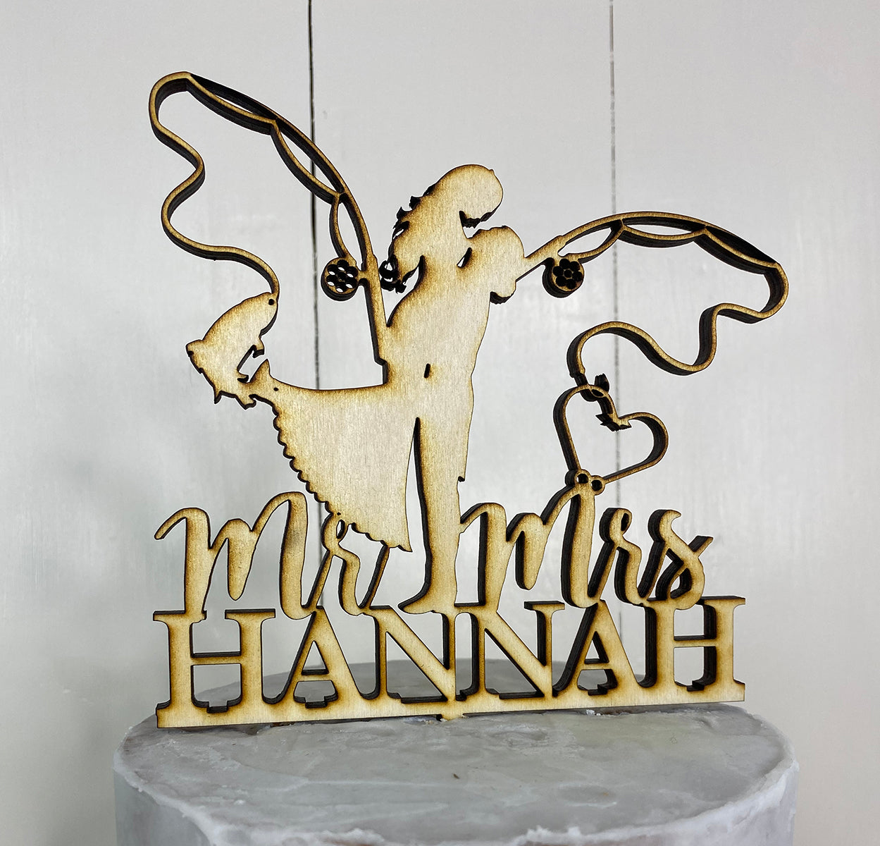 Fishing Love Caketop, Wedding or Anniversary Caketopper