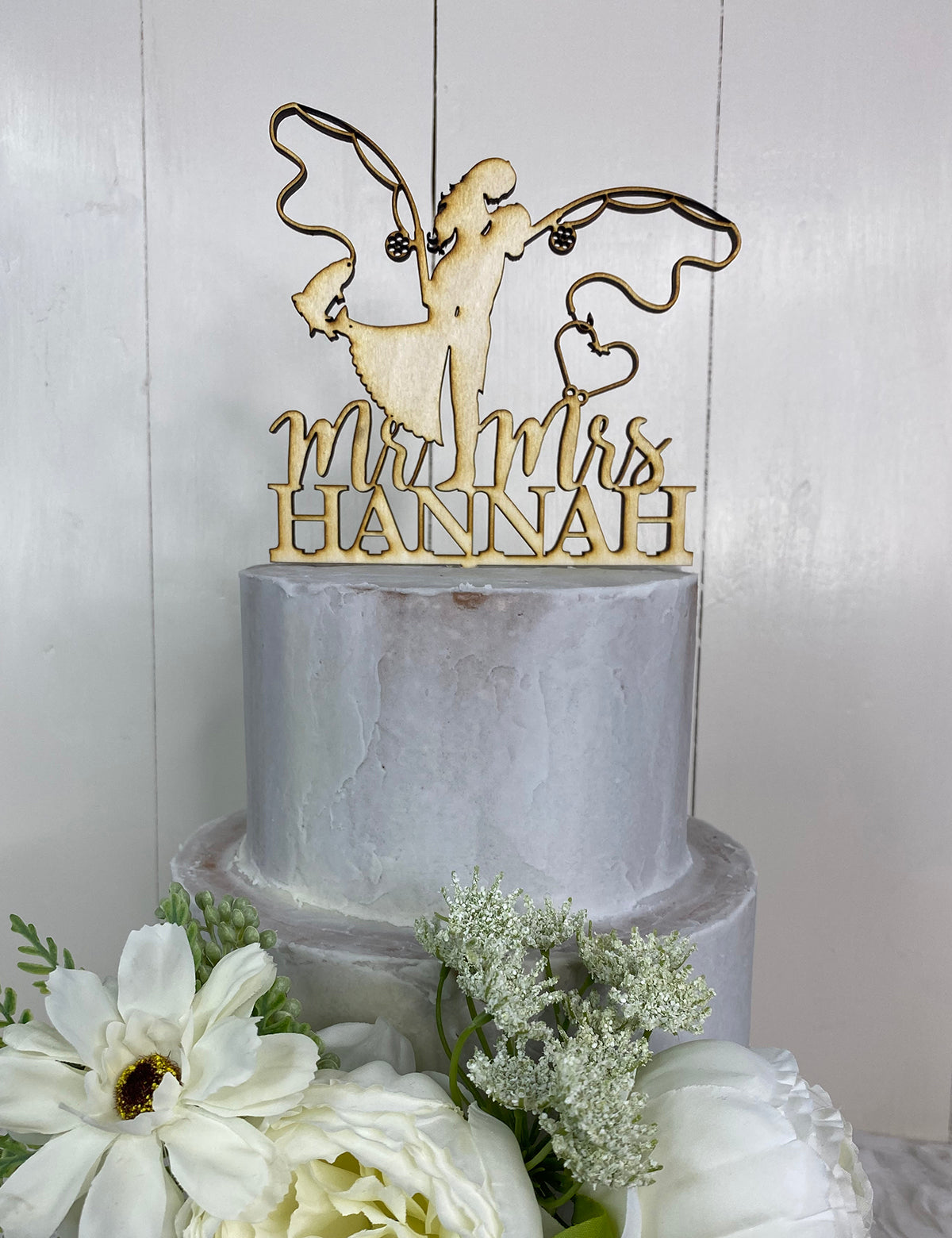 Fishing Love Caketop, Wedding or Anniversary Caketopper