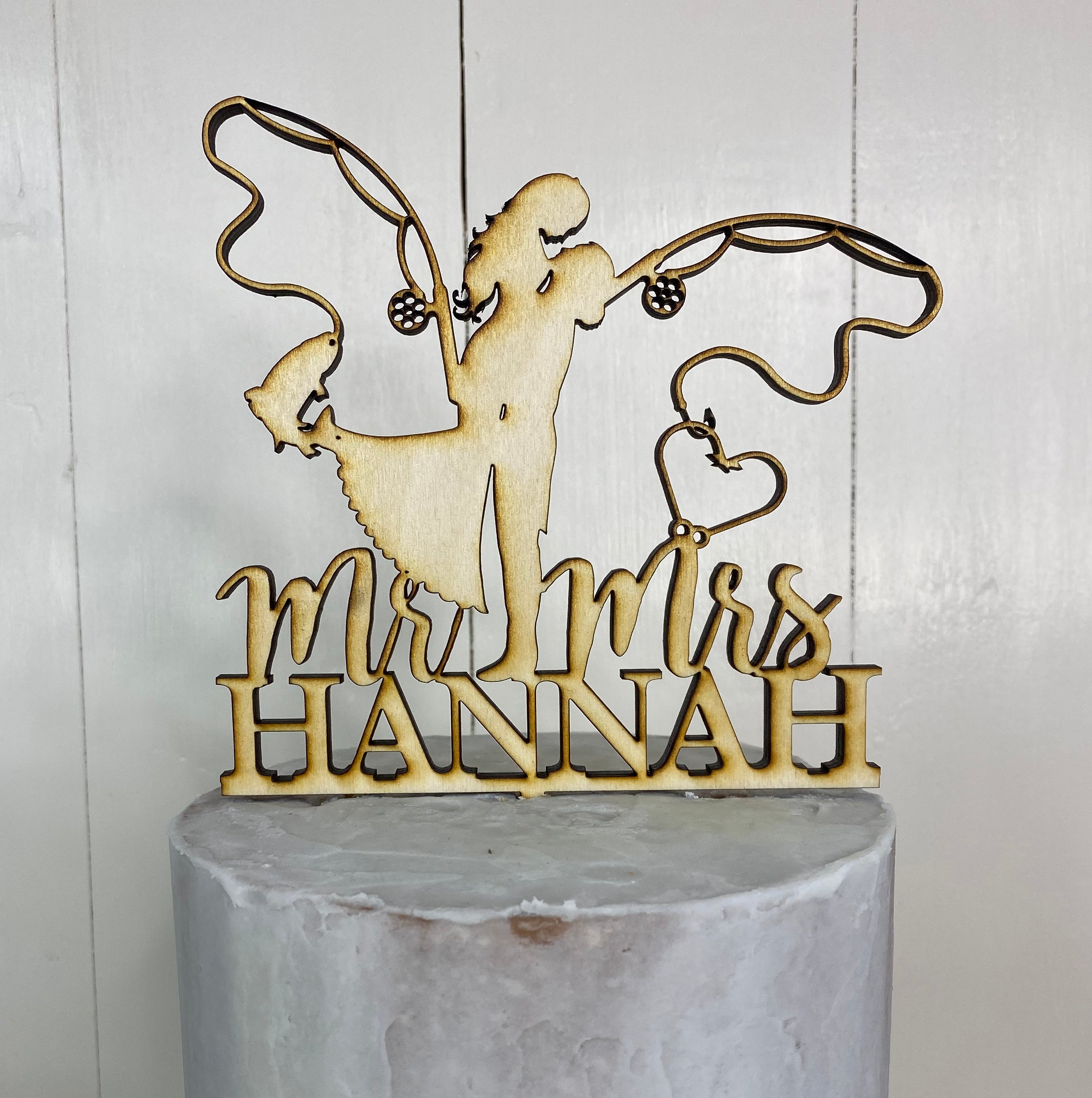 Fishing Love Caketop, Wedding or Anniversary Caketopper