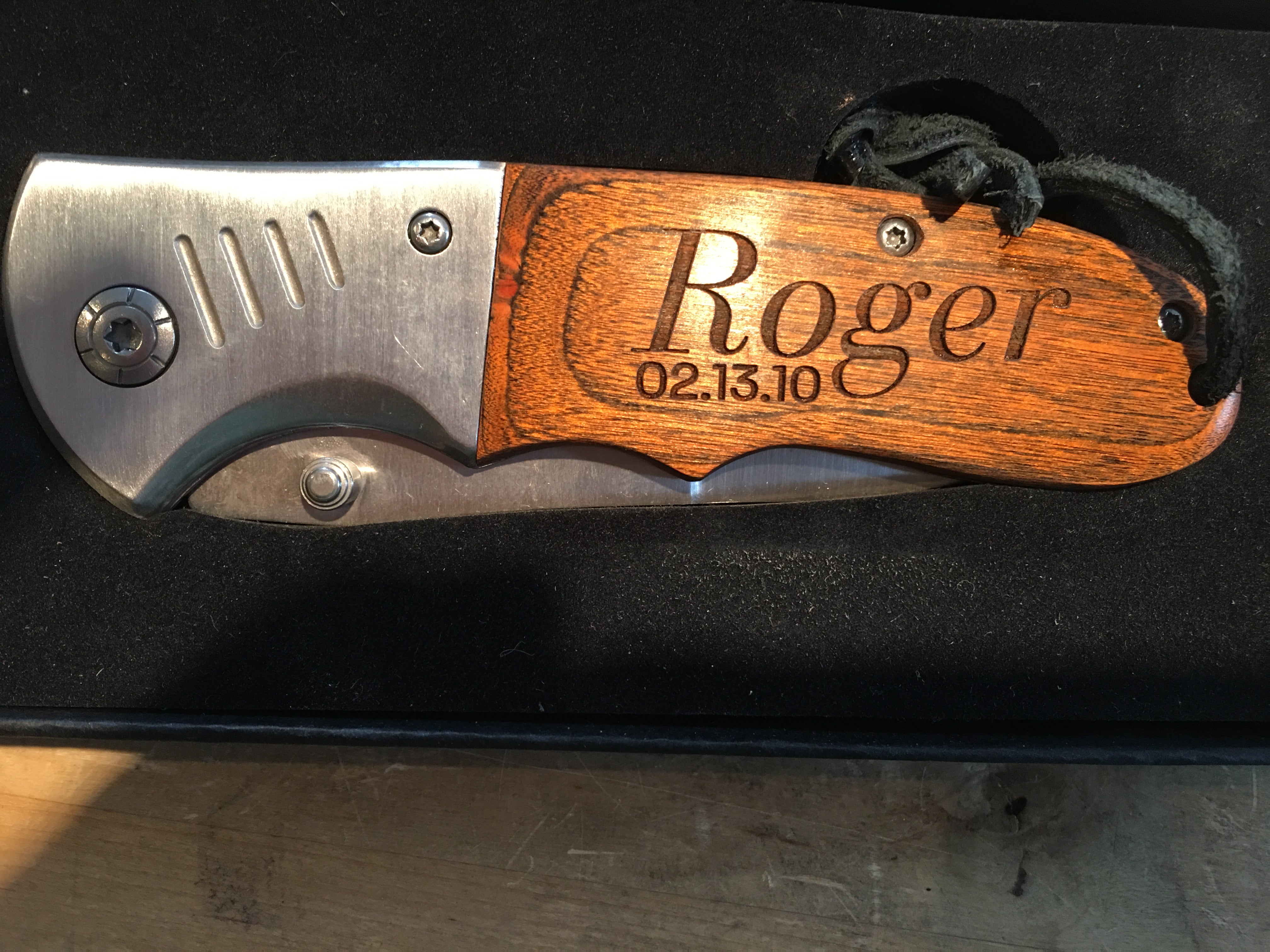 Engraved Hunting Knife
