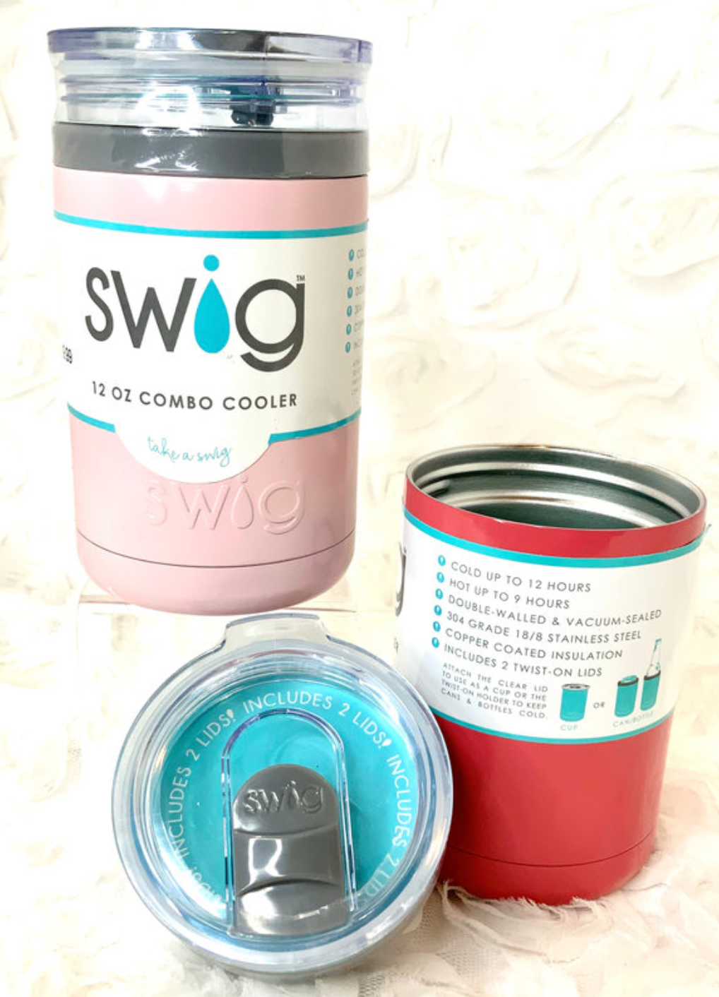 SWIG 12oz Combo Cooler Pink or Coral