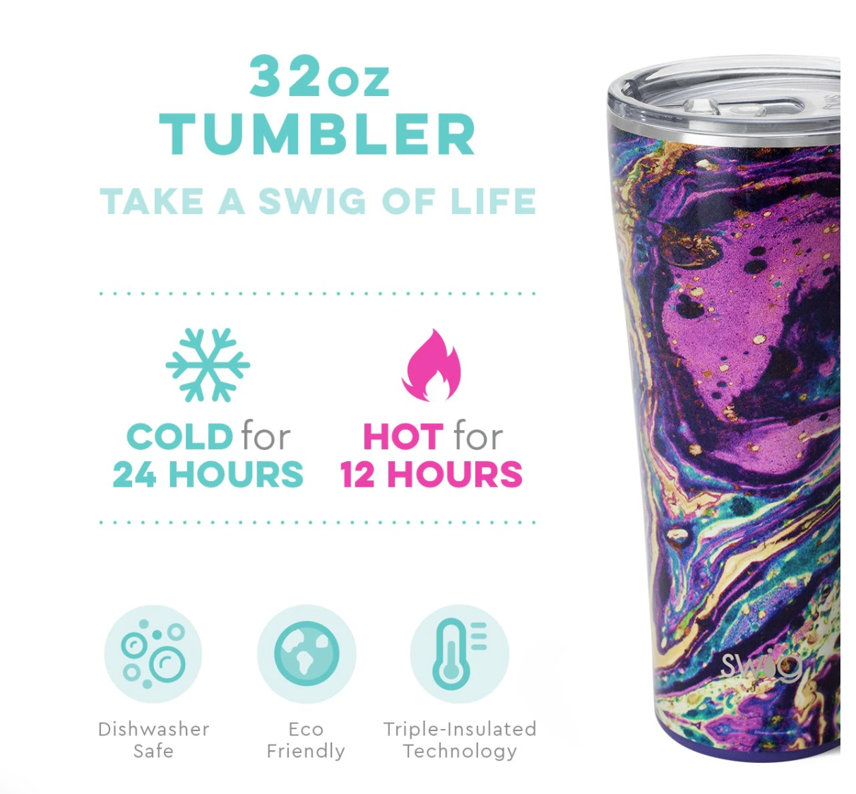 SWIG 32oz Large Insulated Tumbler