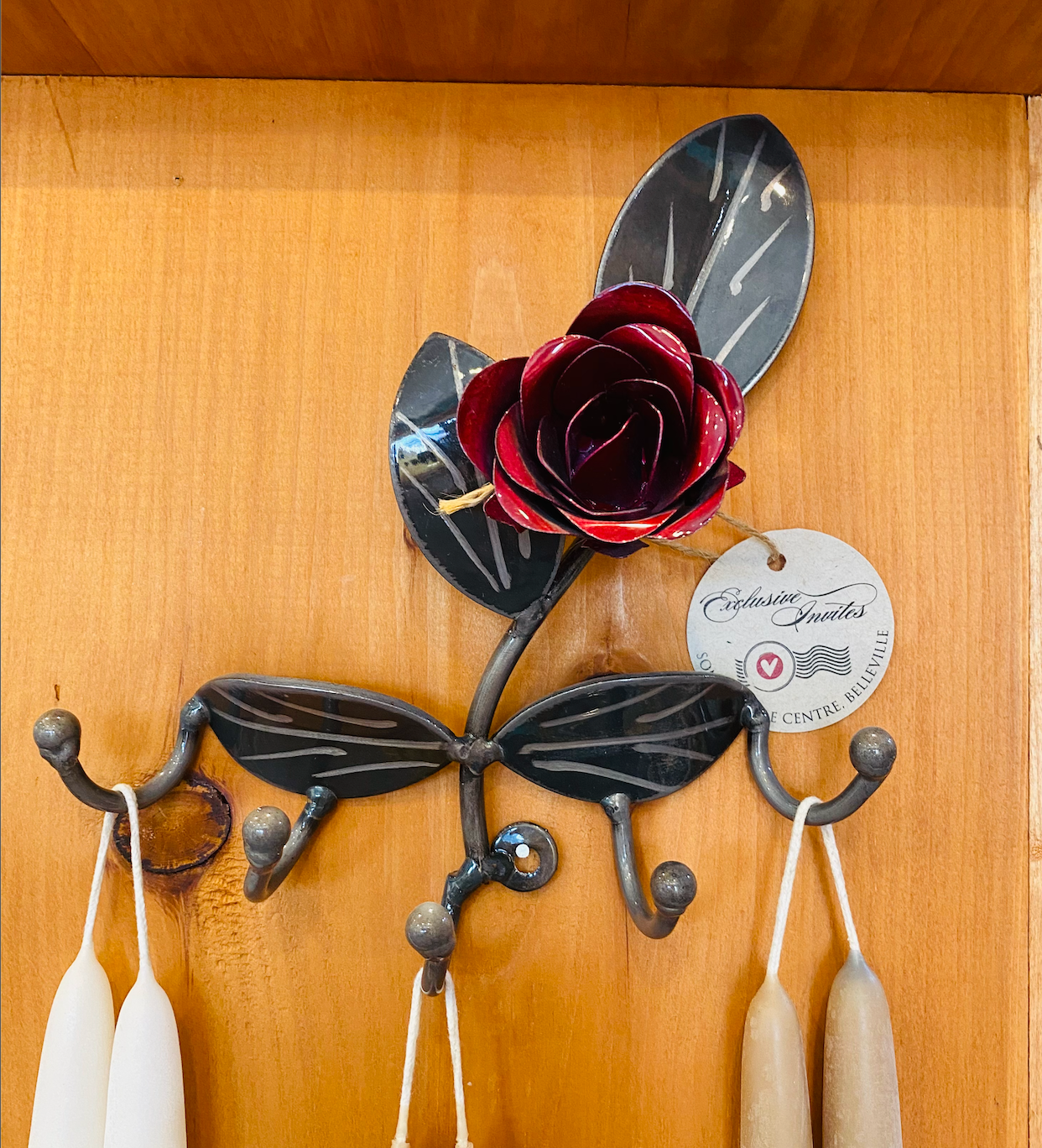 Metal Rose 4 Hook