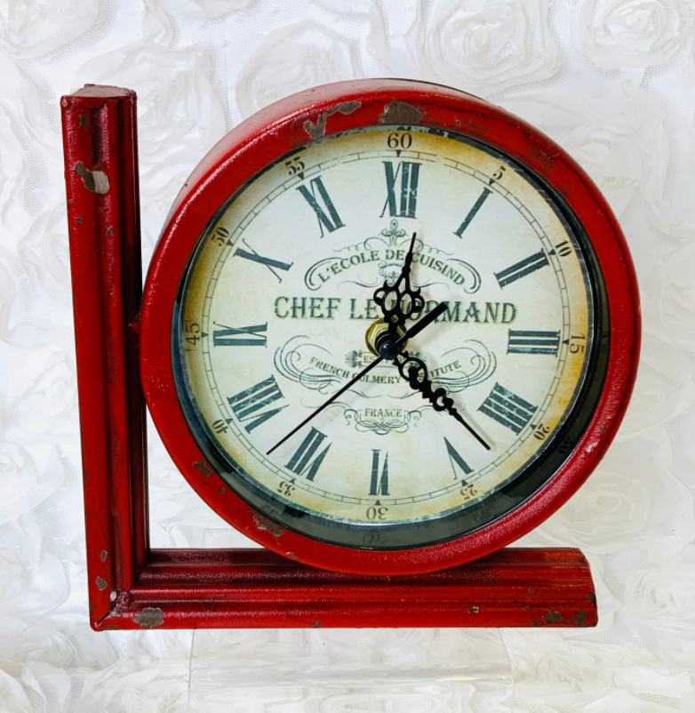 Book End Clock Red