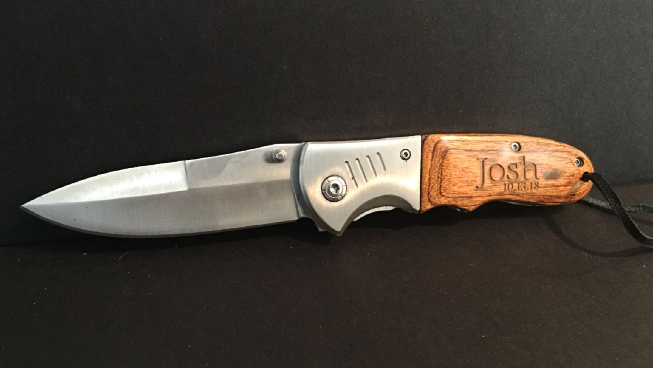 Engraved Folding Hunting Knife