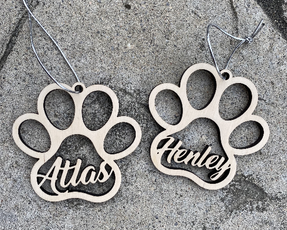 Custom Dog Paw Ornament